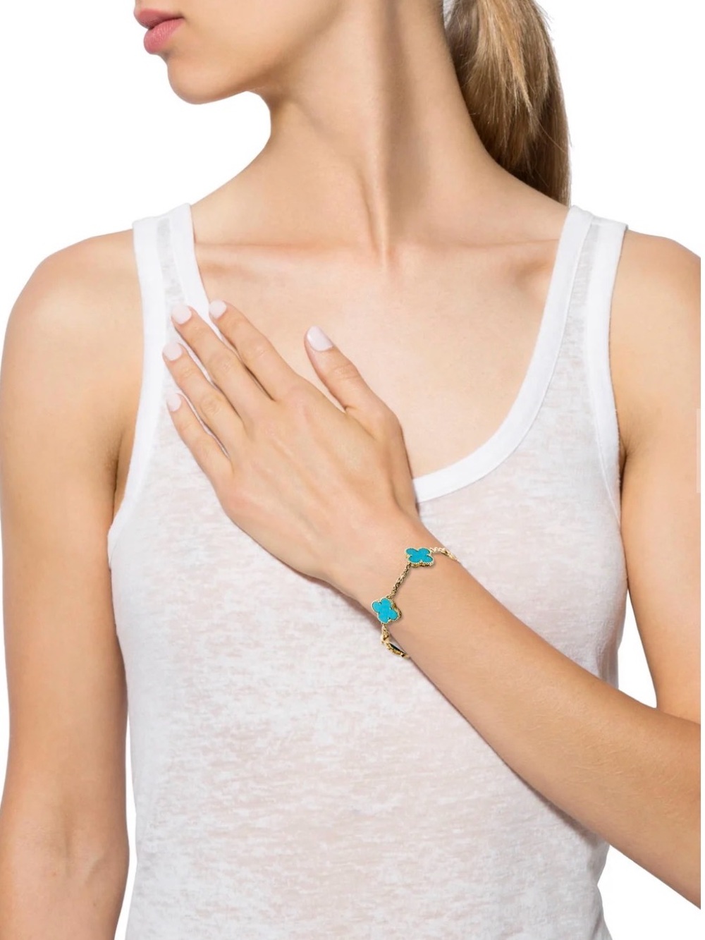 Vintage Majestic Clover RARE Turquoise Bracelet 18k gold $45,000